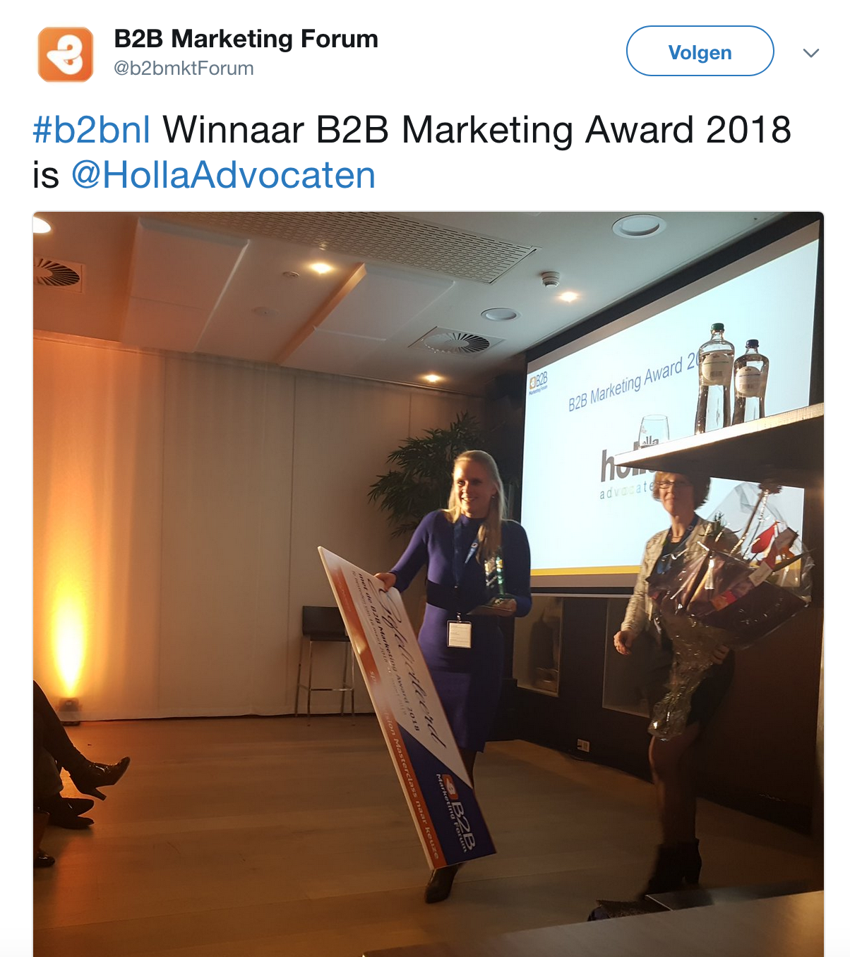 Holla Advocaten-B2B Marketing Award